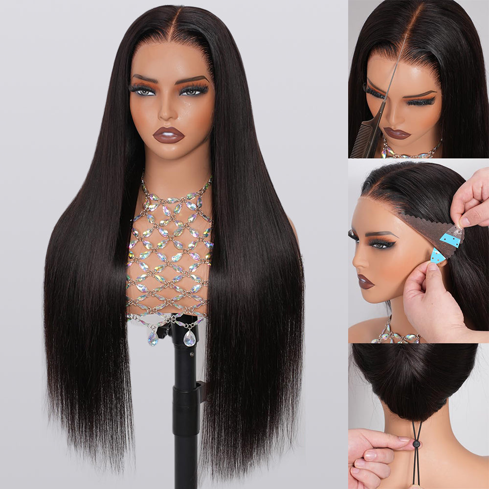 13×6 Straight Glueless Full Frontal Hd Lace Wig Pre-everything Human Hair Wig